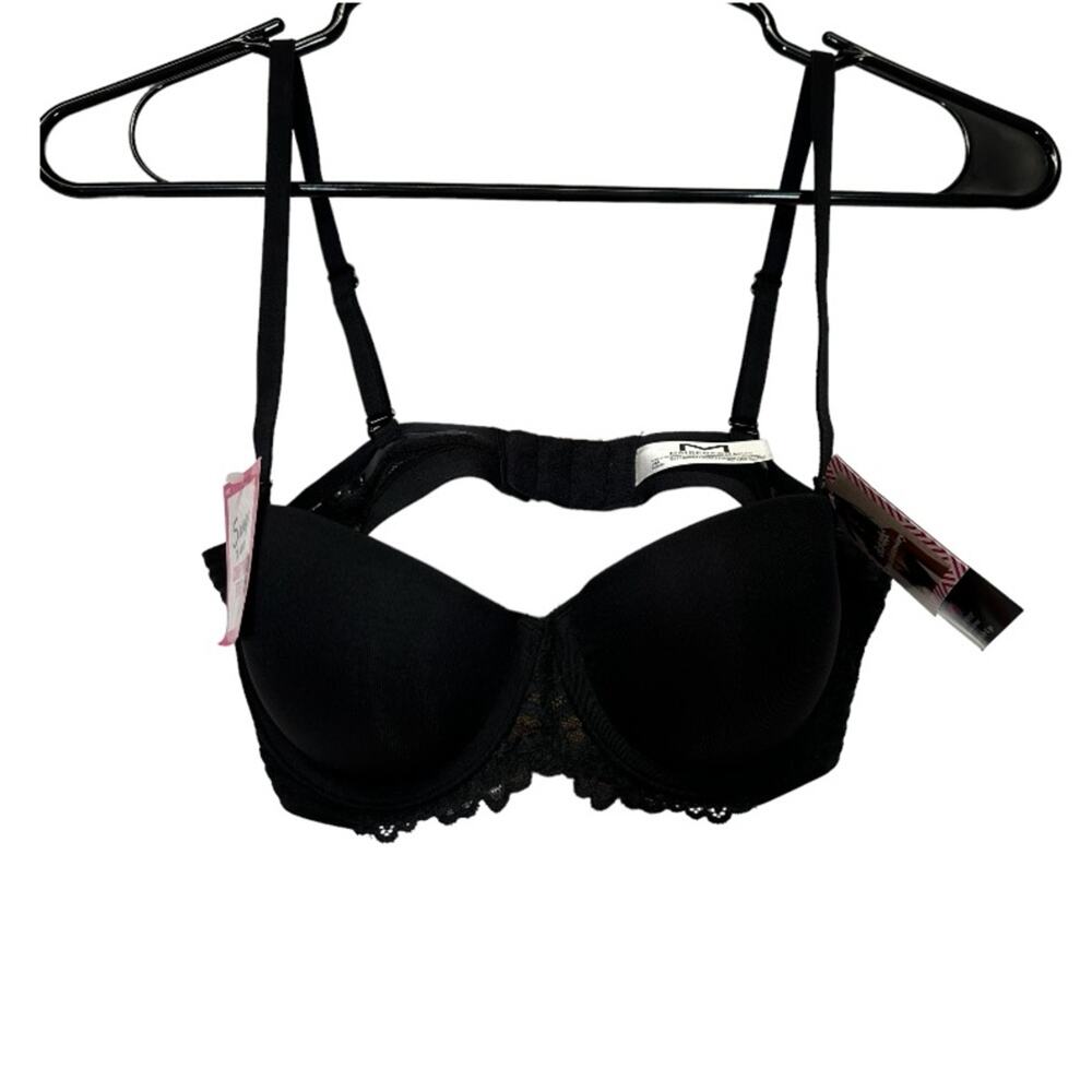 Maidenform Black‎ Push Up Convertible Straps Formed Cups Bra Size 34A